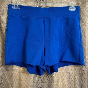TNA Aritzia Cali Blue Cobalt Cotton Cut Off Lounge Sleep Shorts Medium